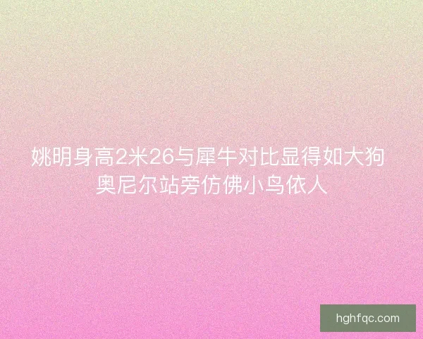 姚明身高2米26与犀牛对比显得如大狗 奥尼尔站旁仿佛小鸟依人